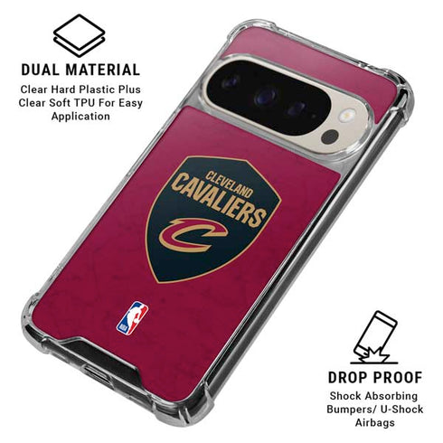 NBA Cleveland Cavaliers Distressed Pixel 9/9 Pro Clear Case